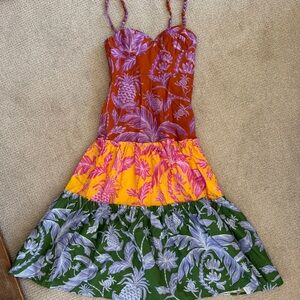 FARM Rio Purple and Orange Floral Dress